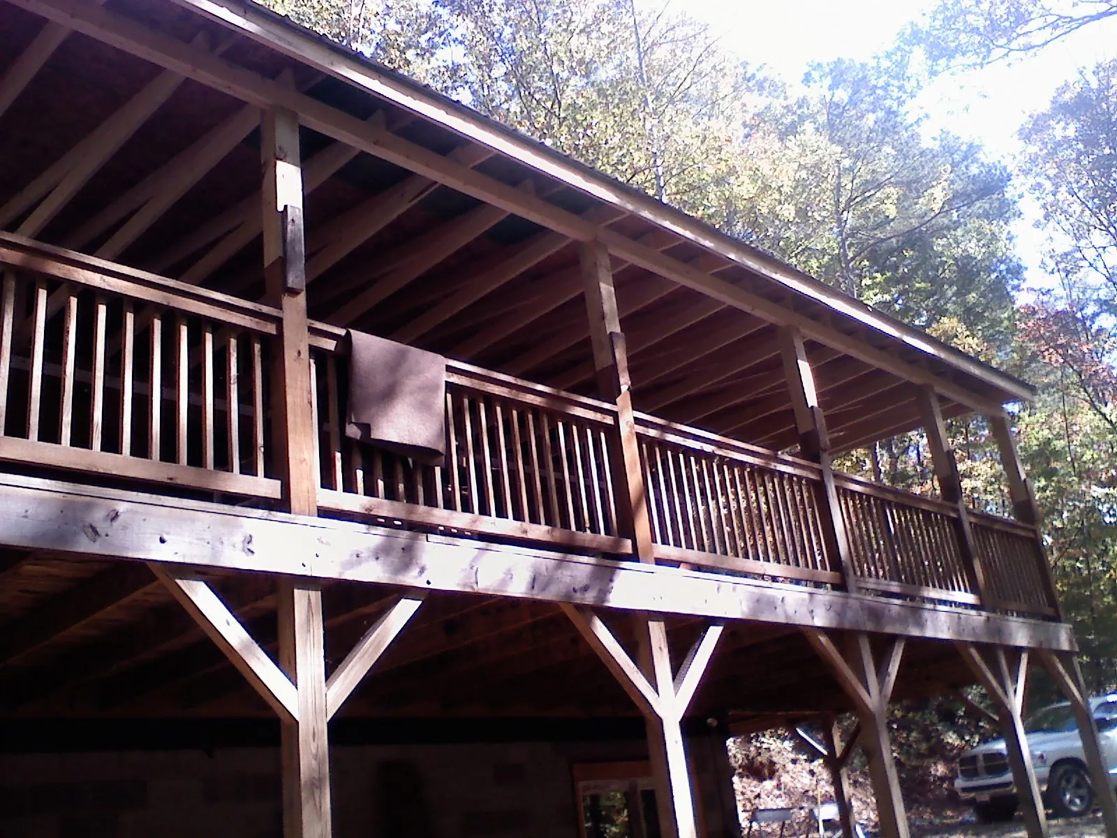 Timber framing under a new elevated porch and deck — Roof Leak Repair in Gibbsboro by Roofing Brothers